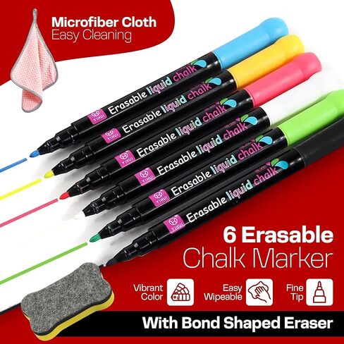 تقويم شهري وأسبوعي مغناطيسي من الأكريليك للثلاجة 32 قطعة - حزمة مخطط وجبات مقاس 16 بوصة × 12 بوصة مع علامات نابضة بالحياة - لوحة مسح جافة شفافة قابلة لإعادة الاستخدام للثلاجة in Kuwait