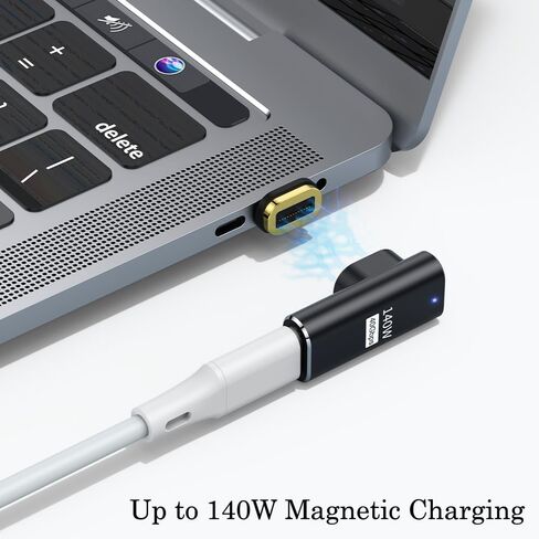 محول USB C بزاوية يمين 90 درجة مغناطيسي 140 وات من AuviPal مع 3 رؤوس موصلات لهواتف iPhone 15 وMacBook وiPad وSwitch والأجهزة اللوحية والهواتف والمزيد من الأجهزة من النوع C in Kuwait