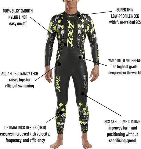بدلة سباحة للرجال من Zoot Triathlon Bolt 1.0، بدلة رياضية من النيوبرين لكامل الجسم للسباحة في المياه المفتوحة وسباقات الرجل الحديدي in Kuwait
