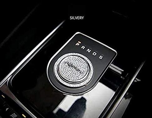 كريستال حجر الراين اكسسوارات السيارات بلينغ والعتاد التحول المقبض غطاء الديكور تقليم ملصق لجاكوار XF XE XJ F-Pace (فضي) in Kuwait