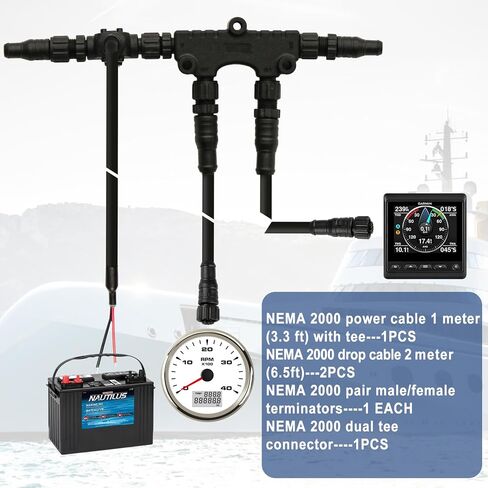 مجموعة المبتدئين NMEA 2000، منتجات من الدرجة البحرية، مجموعات الكابلات العمودية NMEA 2000، والكابلات المحملة، وأجهزة الإنهاء، والكابلات العمودية من الدرجة البحرية، والكابلات المسقطة، والمحملات، وأجهزة الإنهاء in Saudi Arabia