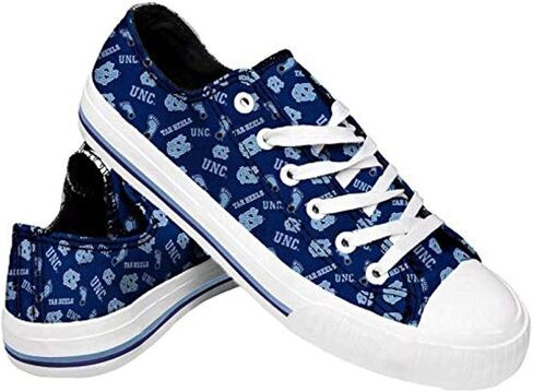 FOCO North Carolina Tar Heels NCAA Womens Low Top Repeat Print Canvas Shoes - 7 in Saudi Arabia