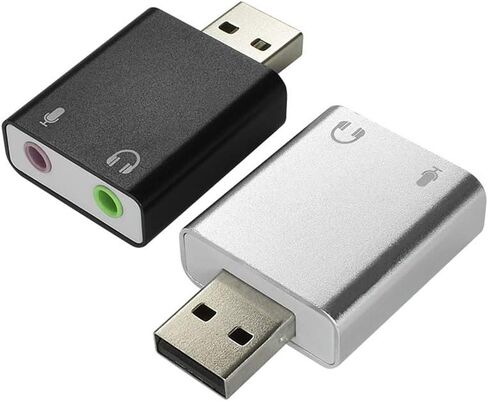محول صوت ستيريو خارجي من USB إلى الصوت مع مقبس سماعة رأس وميكروفون مقاس 3.5 ملم (عبوتان) لجهاز صوت USB، ويندوز، ماك، لينكس، الكمبيوتر الشخصي، أجهزة الكمبيوتر المحمولة، أجهزة الكمبيوتر المكتبية، PS4. (سبج وميثريل) in Saudi Arabia