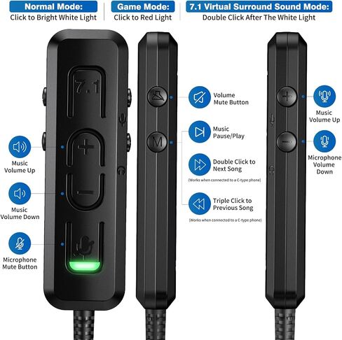 USB C/USB Virtual 7.1 Surround Sound to 3.5mm Jack Audio Adapter External Sound Card, Plug Play USB C Adapter for Google Pixel 7A 7 Pro 6 Samsung S23 S22 S20 iPad Pro PC Gaming Headset PS4 Laptop Mac in Saudi Arabia