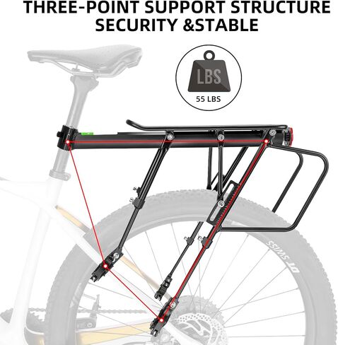 ROCKBROS Rear Bike Rack - 55 LBS Load Full Quick Release Aluminum Alloy Bike Cargo Racks with Instructions & Tools for MTB, Ebikes, Road Bike in Saudi Arabia