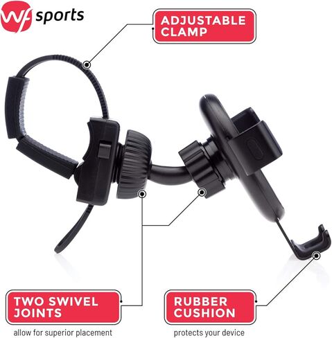 حامل هاتف متوافق مع Peloton - تخزين حامل الهاتف المحمول على مقود الدراجة قابل للتعديل - مشبك حامل الهاتف الذكي للدراجات الداخلية والثابتة - ملحقات اللياقة البدنية وركوب الدراجات - الجاذبية in Kuwait