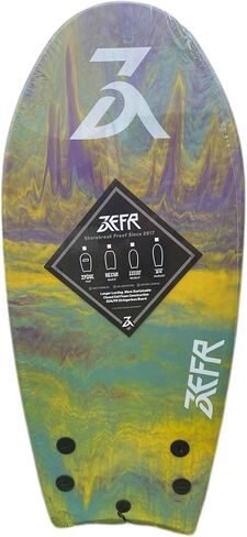 ZEFR Fusion Board (JAM) غير قابل للتدمير مقاس 48 بوصة من الرغوة الصلبة مكون من قطعة واحدة من لوح ركوب الأمواج/ لوح التزلج المقاوم للكسر والزعانف متضمنة. in Saudi Arabia