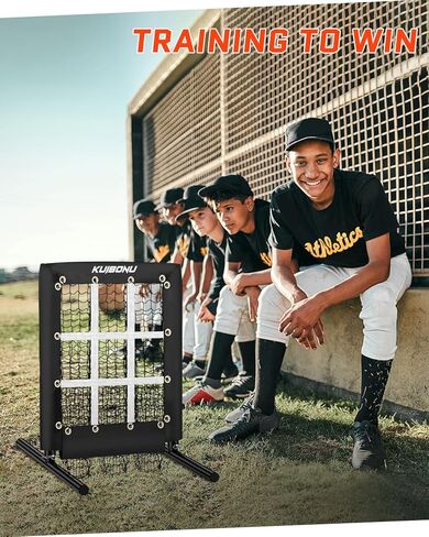 شبكة رمي 9 فتحات مع منطقة هجوم، هدف رمي لرماة البيسبول والكرة اللينة | 3 مستويات ارتفاع قابلة للتعديل | قاعدة فولاذية متينة | تتضمن كرة تدريب الإبريق وحقيبة حمل in Kuwait