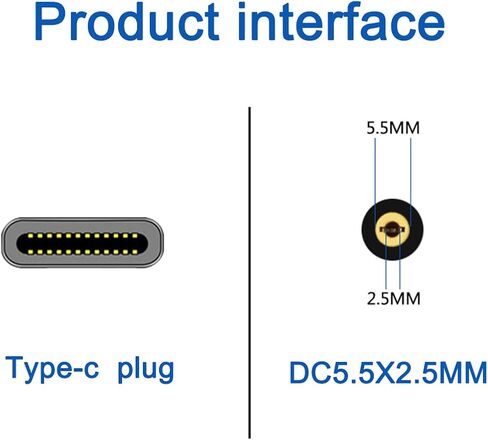 1.8M/5.9FT USB-C أنثى إلى DC 12V 5.5x2.5mm Plug 90 درجة زاوية محول PD محاكي Trigger. مناسب للأجهزة 12V مثل أجهزة التوجيه وأجهزة العرض والقطط الضوئية in Saudi Arabia