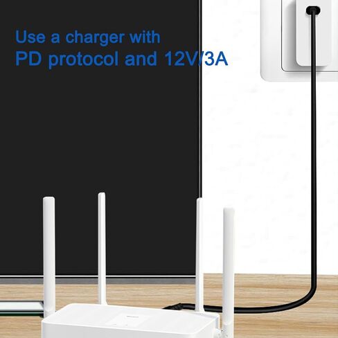 1.8M/5.9FT USB-C أنثى إلى DC 12V 5.5x2.5mm Plug 90 درجة زاوية محول PD محاكي Trigger. مناسب للأجهزة 12V مثل أجهزة التوجيه وأجهزة العرض والقطط الضوئية in Saudi Arabia