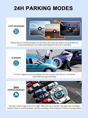 Dash Cam 4 Channel Front and Rear Inside Left Right FHD 1080P Dash Camera for Cars, Built-in WiFi, Free 128GB Card in Kuwait