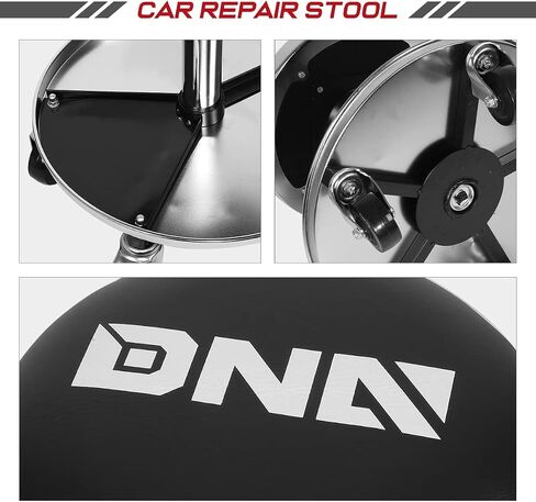 DNA Motoring TOOLS-00005 Heavy Duty Concave Shape Low Profile Automotive Creeper w/Padded Headrest & Hopkins FloTool 11930MI Heavy Duty Wheel Chock, (Pack of 2) in Saudi Arabia