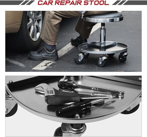 DNA Motoring TOOLS-00005 Heavy Duty Concave Shape Low Profile Automotive Creeper w/Padded Headrest & Hopkins FloTool 11930MI Heavy Duty Wheel Chock, (Pack of 2) in Saudi Arabia