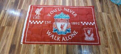 FCflags FC Liverpool Flag 3x5 - Authentic Soccer Banner - YOU'LL NEVER WALK ALONE - Red Flags Banner 3x5 feet Soccer Durable Indoor or Outdoor Football Soccer 2Grommets in Saudi Arabia