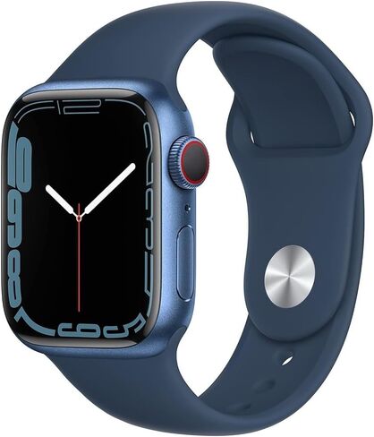 Apple Watch Series 7 (GPS + Cellular, 45mm) Blue Aluminum Case with Abyss Blue Sport Band, Regular (Renewed) in Saudi Arabia