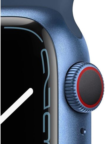 Apple Watch Series 7 (GPS + Cellular, 45mm) Blue Aluminum Case with Abyss Blue Sport Band, Regular (Renewed) in Saudi Arabia