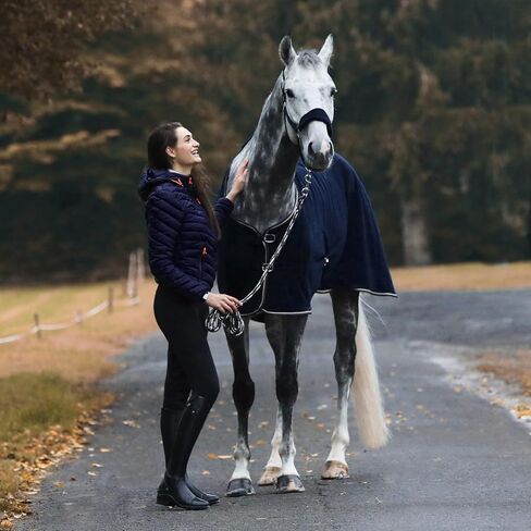 رسن حصان قابل للتعديل من HORZE Kiel مع بطانة من الصوف - كحلي داكن - حصان in Kuwait