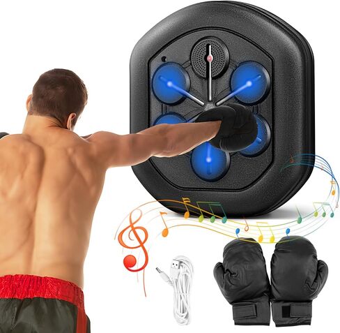 Newhai Music Boxing Machine آلة اللكم الإلكترونية Smart Lite Boxer معدات تدريب مثبتة على الحائط USB شحن للأطفال البالغين مع قفازات الملاكمة in Kuwait