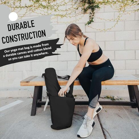 حقيبة سجادة اليوجا بغطاء للرأس مقاس XL من RIMSports مع حزام - حقائب وحاملات اليوجا تناسب جميع أغراضك - حقيبة رياضية لليوجا بتصميم فريد مع حامل بساط اليوجا - أشرطة بساط اليوجا حاصلة على براءة اختراع للحمل in Kuwait
