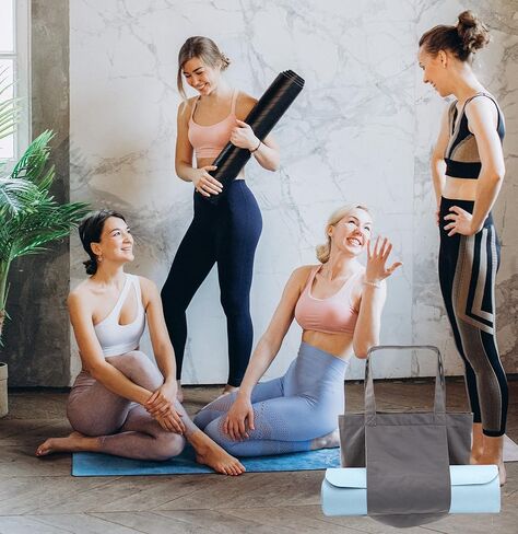 Yoga Mat Bag Yoga Bag With Yoga Mat Holder Gym Tote Bag for Women Yoga Accessories for Yoga,Workout,Pilates,Travel,Office,Beach,Gym and Everyday Use in Kuwait