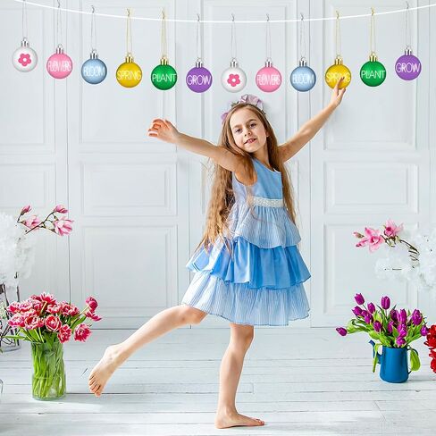 24 Pcs Spring Ornaments for Tree Colored Hanging Ornaments Pellets Spring Ball Ornaments Pink Green Blue Purple Yellow Ball Decorations for Small Tree Spring Easter Supplies,1.57 Inch in Saudi Arabia