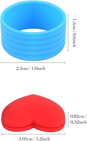 Tennis Racket Dampeners Grip Ring: 16pcs Tennis Racket Handle Silicone Ring and Heart Shape Rubber Damper Shock Absorber in Kuwait