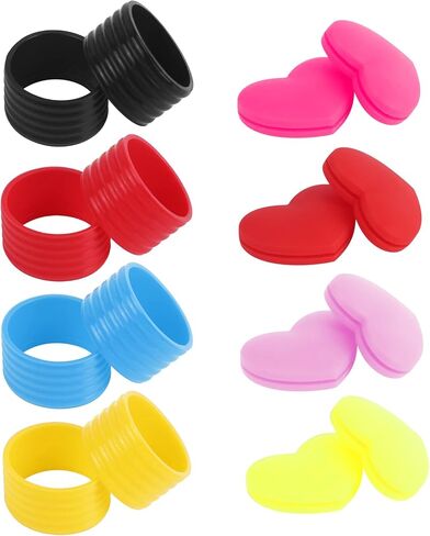 Tennis Racket Dampeners Grip Ring: 16pcs Tennis Racket Handle Silicone Ring and Heart Shape Rubber Damper Shock Absorber in Kuwait