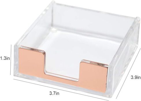 Rose Gold Desk Accessories Magnetic Paperclip Holder and Acrylic Memo Holder Clear Rose Gold Tone Desktop Organizer Set with 100 PCS Paper Clips for School Office Women (Rose Gold) in Saudi Arabia