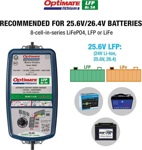 Optimate Lithium 4s 10A، TM275v2، 10-Step 12.8V 10A شاحن موفر للبطارية عالي الأداء وصيانة in Saudi Arabia