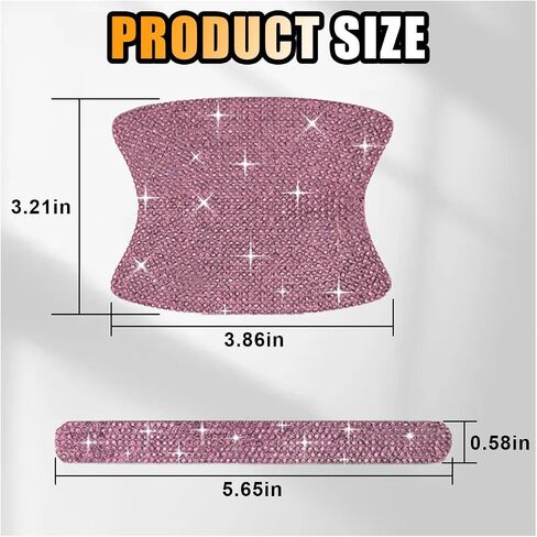 Bling Car Door Handle Protector, Bling Car Door Handle Sticker Anti-Scratch, Universal Car Door Handle Protective Cover, Shiny Rhinestone Car Decor Accessories for Women (White) in Saudi Arabia