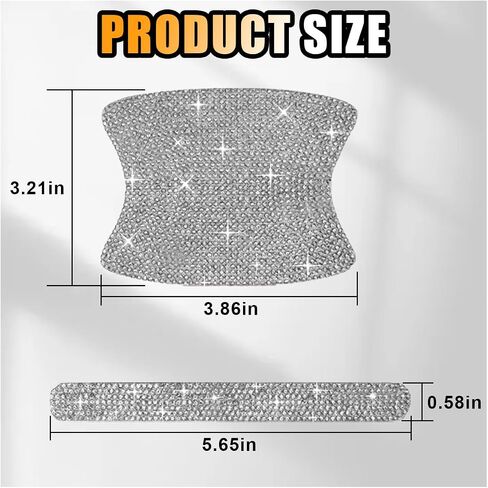 Bling Car Door Handle Protector, Bling Car Door Handle Sticker Anti-Scratch, Universal Car Door Handle Protective Cover, Shiny Rhinestone Car Decor Accessories for Women (White) in Saudi Arabia