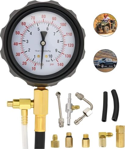 0-140PSI Fuel Injector Injection Pump Pressure Tester Gauge Kit Car Tools,Fuel Pressure Gauge Newest Updated TU-114 Fuel Pressure Tester Kit Gas Oil Pressure Tools for Cars and Trucks in Kuwait