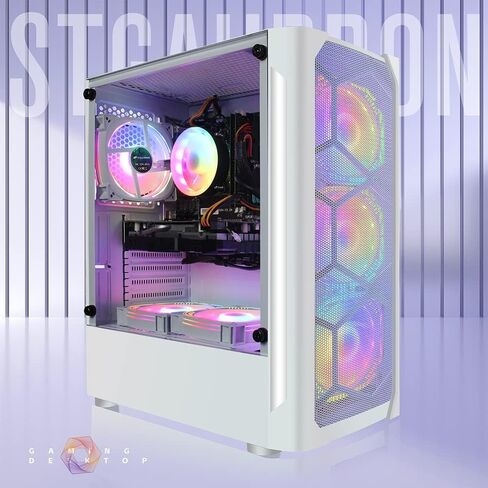 STGAubron Gaming Diamond Desktop, Intel Core I7 3.4 GHz up to 3.9 GHz, GTX 1660 Ti 6G GDDR6, 16G RAM, 512G SSD, WIFI, BT 5.0, RGB Fan x 6, RGB Keyboard & Mouse, RGB Mouse Pad, RGB BT Sound Bar, W10H64 in Saudi Arabia