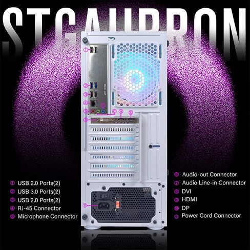 STGAubron Gaming Diamond Desktop, Intel Core I7 3.4 GHz up to 3.9 GHz, GTX 1660 Ti 6G GDDR6, 16G RAM, 512G SSD, WIFI, BT 5.0, RGB Fan x 6, RGB Keyboard & Mouse, RGB Mouse Pad, RGB BT Sound Bar, W10H64 in Saudi Arabia