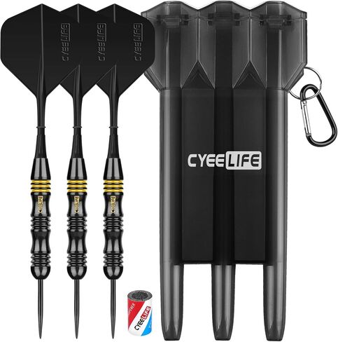 CyeeLife Steel tip Darts 24g with Carry case and Sharpener&Integrated Flights,Professional Brass Set in Saudi Arabia