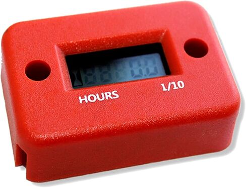 Imcore Waterproof Digital Inductive Hour Meter LCD Display with Battery Portable Engine Gauge Hour Meter for Motorcycle ATV Boat Offroad Generator Lawn Mower Snowmobile (Red) in Saudi Arabia