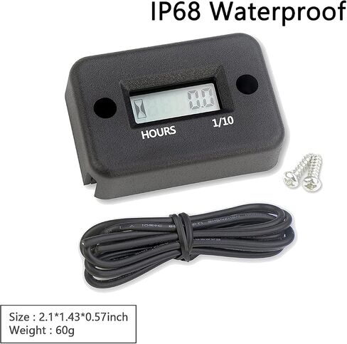 Imcore Waterproof Digital Inductive Hour Meter LCD Display with Battery Portable Engine Gauge Hour Meter for Motorcycle ATV Boat Offroad Generator Lawn Mower Snowmobile (Red) in Saudi Arabia