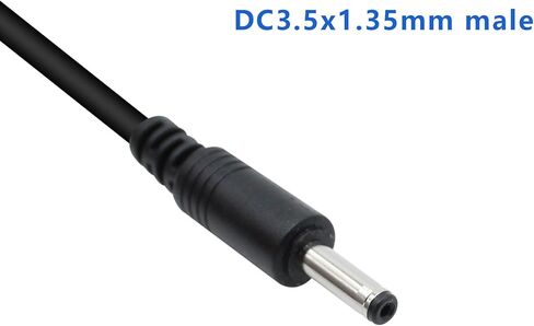 سلك طاقة USB إلى 5 فولت تيار مستمر، USB A إلى 5.5 مم × 2.1 مم و3.5 مم × 1.35 مم، كابل شحن 2 في 1 بطول 1 قدم، أسود in Kuwait