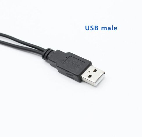 سلك طاقة USB إلى 5 فولت تيار مستمر، USB A إلى 5.5 مم × 2.1 مم و3.5 مم × 1.35 مم، كابل شحن 2 في 1 بطول 1 قدم، أسود in Kuwait