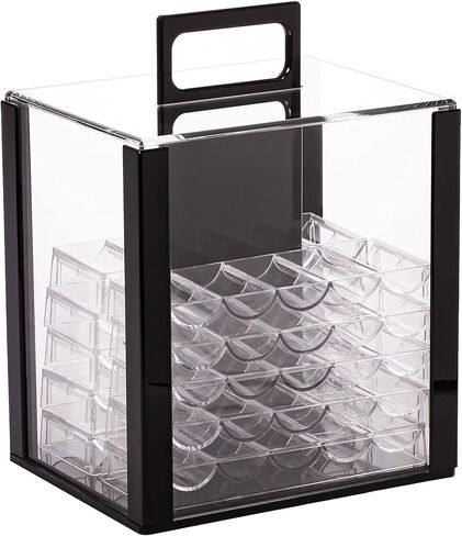 مجموعة شرائح بوكر Eclipse في حقيبة حمل أكريليك - رقائق بوكر عالية الجودة بوزن 14 جرامًا - عرض ونقل مجموعتك - حماية شديدة التحمل (1000 قيراط) in Kuwait