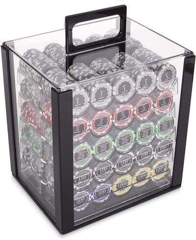 مجموعة شرائح بوكر Eclipse في حقيبة حمل أكريليك - رقائق بوكر عالية الجودة بوزن 14 جرامًا - عرض ونقل مجموعتك - حماية شديدة التحمل (1000 قيراط) in Kuwait