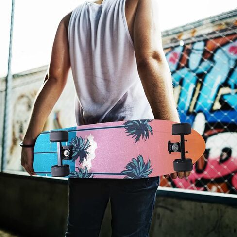 HANZHY الشاطئ مع أشجار النخيل شريط قبضة لوح التزلج خالية من الفقاعات ورقة شريط قبضة لوح التزلج سهلة الاستخدام شريط قبضة طويل مضاد للانزلاق شريط ورق رملي للأولاد والبنات والمراهقين in Kuwait