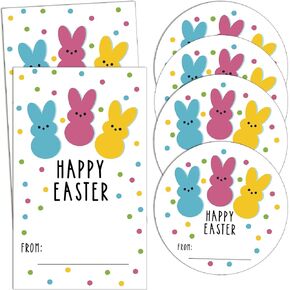 ملصقات عيد الفصح السعيدة للأطفال ، ملصقات ملصقات أرنب عيد الفصح ، علامات أرنب العلامات ، لأكياس صناديق الهدايا للبطاقات ، مستلزمات الحفلات - 2 شكل 20 ورقة لكل منهما - B04 in Kuwait
