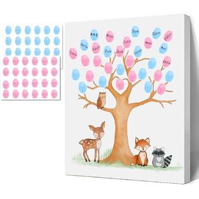 Sirjiera Baby Fingerprint Guest Book, Baby Gender Reveal Fingerprint Tree, Baby Gender Reveal Party Decorations, Baby Shower Party Game Ideas, Baby Shower for Expectant Mothers