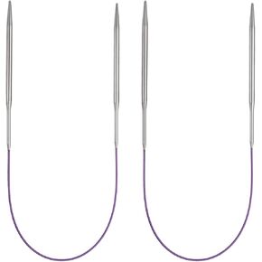Harfington 2pcs إبر الحياكة الدائرية 15.75 "الفولاذ المقاوم للصدأ الولايات المتحدة 10.75/7.0 مم إبر الحياكة