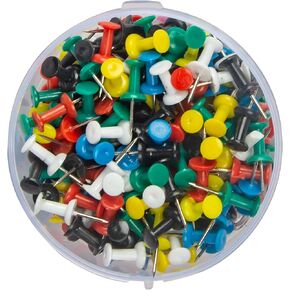 200 -ATL Plastic Head, Steel Point Colorful Pushpins Per Container (Mix)