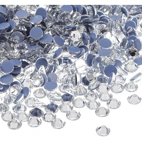 Hotfix Rhinestones, 1440Pcs Flatback Crystal Rhinestones Round Gems for Crafts Clothes DIY Decoration Nail Art and Craft Glue Fix 4.6-4.8mm