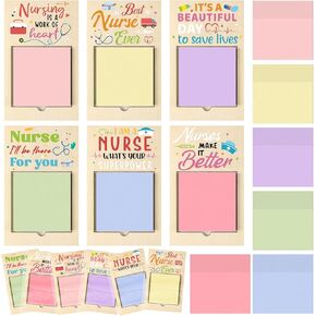 Nurses Week Gifts Bulk 2025 Nurse Appreciation Gifts Bulk 6 Pcs Colorful Self Stick 6 Pcs Sticky Note Holder for Doctor Medical Assistants Students