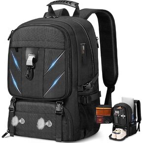 17.3 Inch Travel Laptop Backpack with Shoe Compartment,Water Resistant Anti Theft Bag with USB Charging Port,50L Backpacks Compartmentsfor Men Women