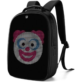 Gelrova LuminaPack X1 LED Backpack, Lightweight, Anti-Theft, Travel-Friendly, 15.6-Inch Laptop Compartment, Customizable LED Display